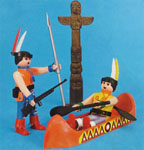 airgamboys 02283 - 2 sioux con canoa y totem